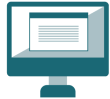 Desktop website displaying a text document icon