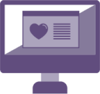 Icon of a desktop computer representing the Heart Valve Voice website