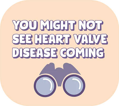 Icon of binoculars for spotting heart valve disease