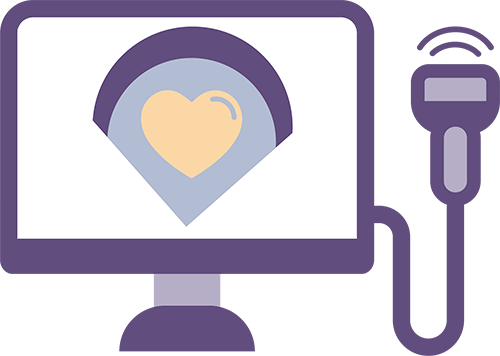 Icon of an echocardiogram monitor