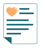 Icon of a sheet of paper with a heart in the top left corner